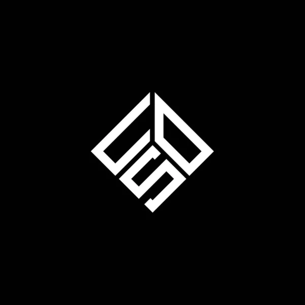 Σχεδιασμός Λογότυπου Γραμμάτων Uos Μαύρο Φόντο Δημιουργικά Αρχικά Uos Έννοια — Διανυσματικό Αρχείο