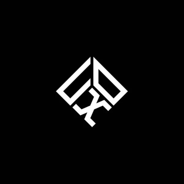 Diseño Del Logotipo Letra Uox Sobre Fondo Negro Uox Iniciales — Vector de stock