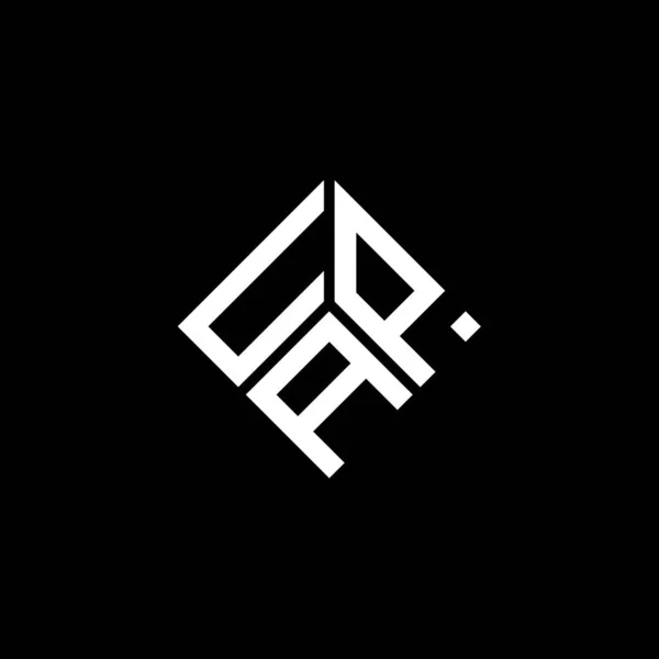 Diseño Del Logotipo Letra Upa Sobre Fondo Negro Upa Iniciales — Vector de stock