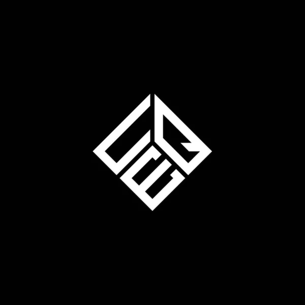 Σχεδιασμός Λογότυπου Γραμμάτων Uqe Μαύρο Φόντο Δημιουργικά Αρχικά Uqe Έννοια — Διανυσματικό Αρχείο