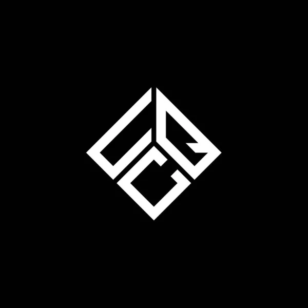 Diseño Del Logotipo Letra Uqc Sobre Fondo Negro Uqc Iniciales — Vector de stock