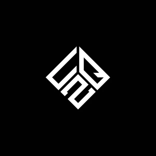 Diseño Del Logotipo Letra Uqz Sobre Fondo Negro Uqz Iniciales — Archivo Imágenes Vectoriales