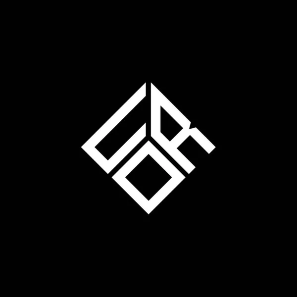 Diseño Del Logotipo Letra Uro Sobre Fondo Negro Uro Iniciales — Vector de stock