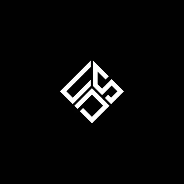 Diseño Del Logotipo Letra Usd Sobre Fondo Negro Usd Iniciales — Vector de stock