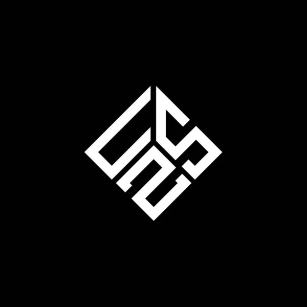 Diseño Del Logotipo Letra Usz Sobre Fondo Negro Usz Iniciales — Vector de stock