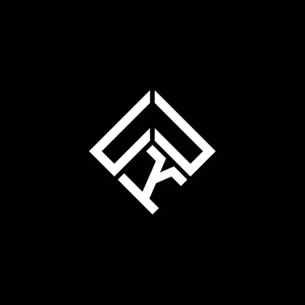 Uuk Design Logotipo Carta Fundo Preto Uuk Iniciais Criativas Conceito — Vetor de Stock