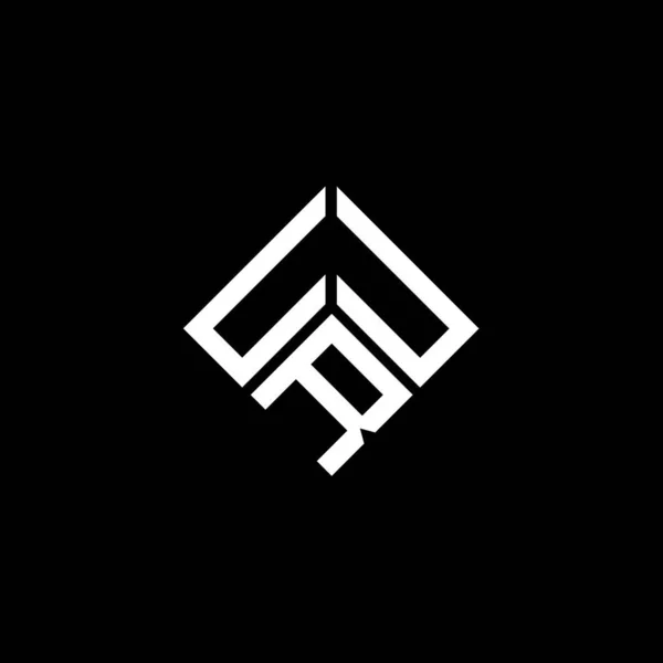 Siyah Arkaplanda Uur Harf Logosu Tasarımı Uur Yaratıcı Harf Logosu — Stok Vektör