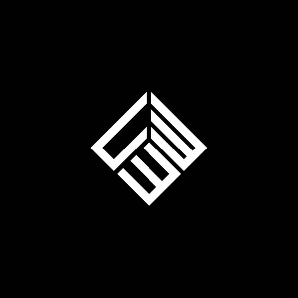 Siyah Arka Planda Uww Harf Logosu Tasarımı Uww Yaratıcı Harflerin — Stok Vektör