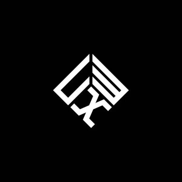 Design Logo Literei Uwx Fundal Negru Uwx Creativ Inițiale Concept — Vector de stoc