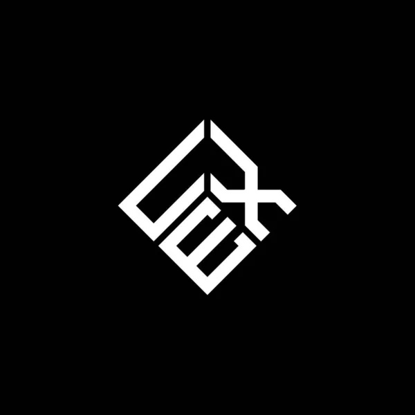 Diseño Del Logotipo Letra Uxe Sobre Fondo Negro Uxe Iniciales — Vector de stock