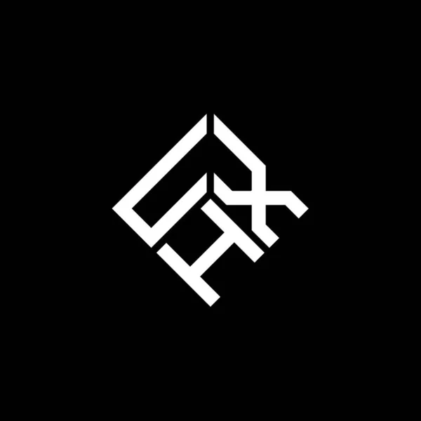 Diseño Del Logotipo Letra Uxh Sobre Fondo Negro Uxh Iniciales — Vector de stock