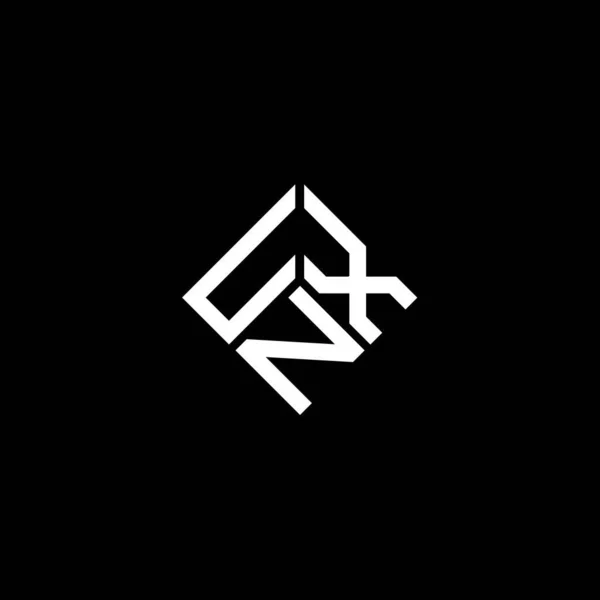 Uxn Letter Logo Design Black Background Uxn Creative Initials Letter — Stock Vector