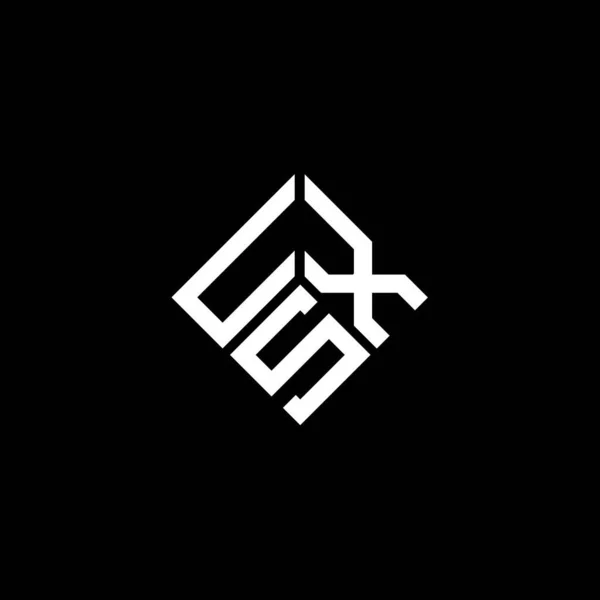 Uxs Lettre Logo Design Sur Fond Noir Uxs Initiales Créatives — Image vectorielle