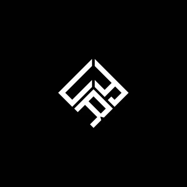 Uyr Logo Ontwerp Zwarte Achtergrond Uyr Creatieve Initialen Letter Logo — Stockvector