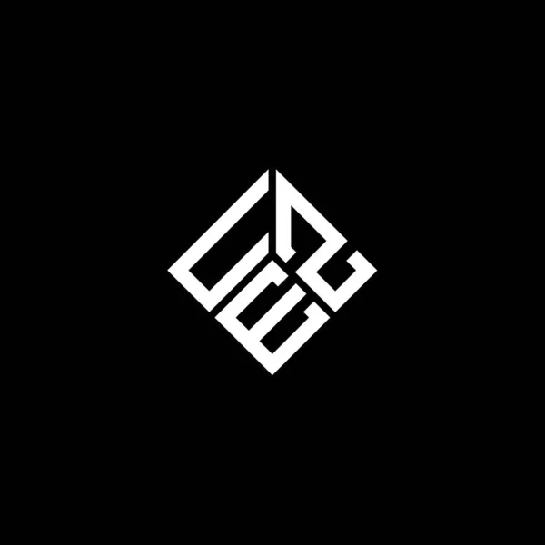 Σχεδιασμός Λογότυπου Γραμμάτων Uze Μαύρο Φόντο Uze Δημιουργικό Πρωτότυπο Γράμμα — Διανυσματικό Αρχείο