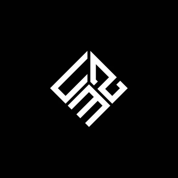 Uzm Design Logotipo Carta Fundo Preto Uzm Iniciais Criativas Conceito — Vetor de Stock