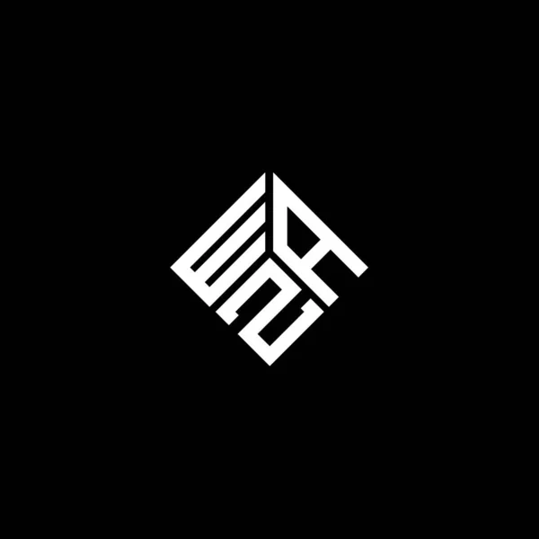 Diseño Del Logotipo Letra Waz Sobre Fondo Negro Waz Iniciales — Vector de stock