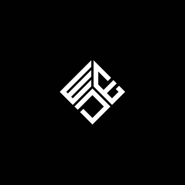 Diseño Del Logotipo Letra Wed Sobre Fondo Negro Wed Iniciales — Vector de stock