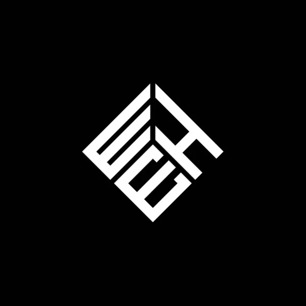 Whe Letter Logo Ontwerp Zwarte Achtergrond Whe Creatieve Initialen Letter — Stockvector