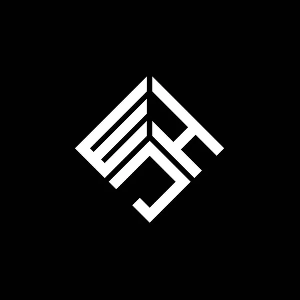Σχεδιασμός Λογότυπου Γραμμάτων Whj Μαύρο Φόντο Δημιουργικά Αρχικά Whj Έννοια — Διανυσματικό Αρχείο