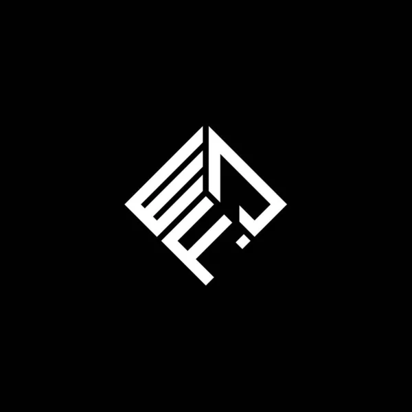 ブラックを基調としたWjfのレターロゴデザイン Wjfクリエイティブイニシャルレターロゴコンセプト Wjfレターデザイン — ストックベクタ