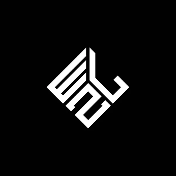 Wlz Letra Logotipo Design Fundo Preto Wlz Iniciais Criativas Conceito — Vetor de Stock