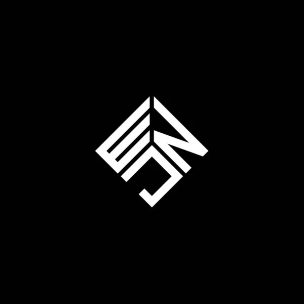 Wnj Lettre Logo Design Sur Fond Noir Wnj Initiales Créatives — Image vectorielle