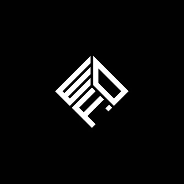 Wof Brev Logotyp Design Svart Bakgrund Wof Kreativa Initialer Brev — Stock vektor