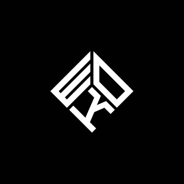 Siyah Arka Planda Wok Harf Logosu Tasarımı Wok Yaratıcı Harfler — Stok Vektör