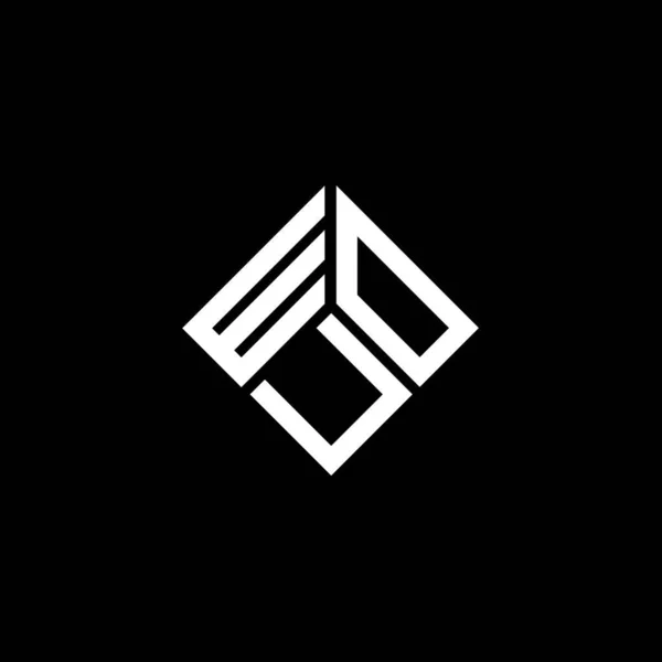 Projeto Logotipo Carta Wou Fundo Preto Wou Iniciais Criativas Conceito — Vetor de Stock