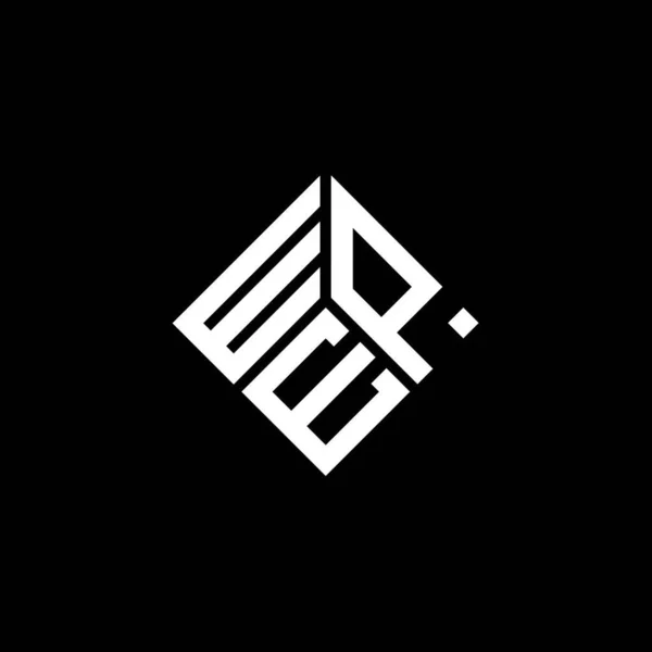 Siyah Arka Planda Wpe Harf Logosu Tasarımı Wpe Yaratıcı Harflerin — Stok Vektör