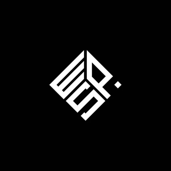 Wpsの文字ロゴデザインは黒を基調としています Wpsクリエイティブイニシャルレターロゴコンセプト Wps文字デザイン — ストックベクタ