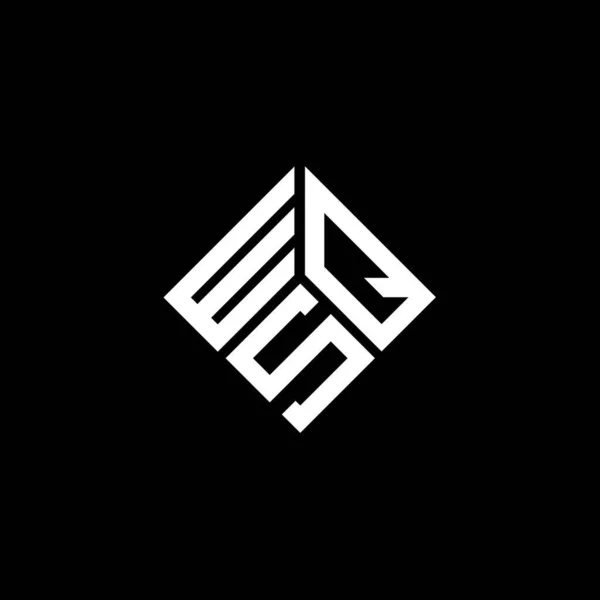 Diseño Del Logotipo Letra Wqs Sobre Fondo Negro Wqs Iniciales — Vector de stock