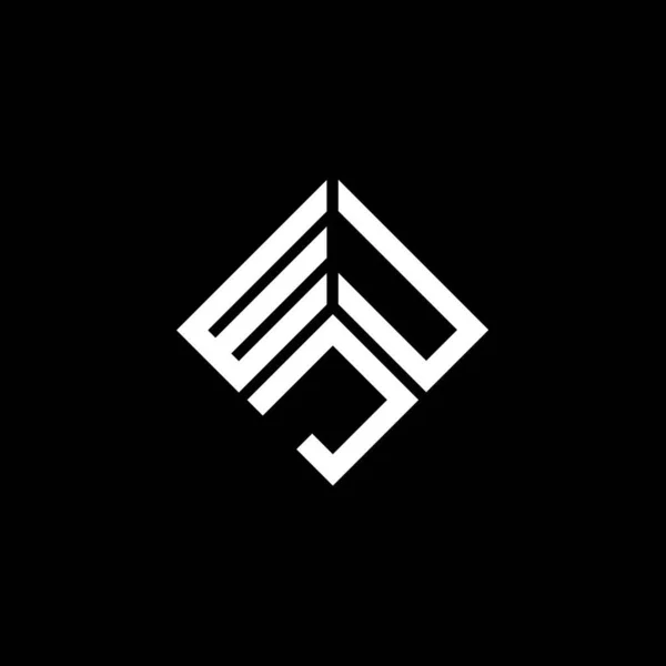 ブラックを基調としたWujレターロゴデザイン Wujクリエイティブイニシャルレターロゴコンセプト Wuj手紙デザイン — ストックベクタ