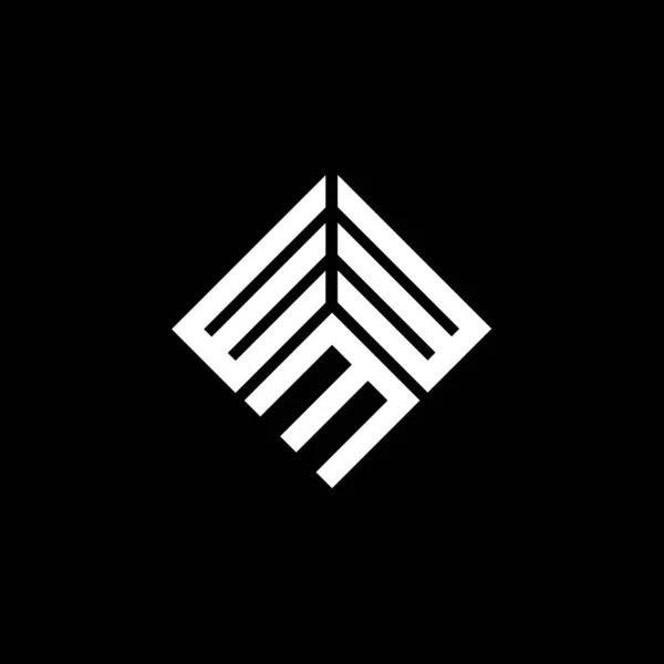 Wwm Lettera Logo Design Sfondo Nero Wwm Creativo Iniziali Lettera — Vettoriale Stock
