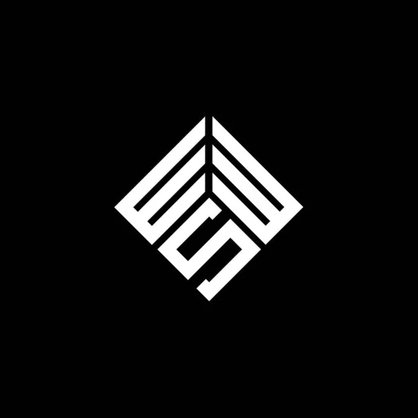 Wws Logo Ontwerp Zwarte Achtergrond Wws Creatieve Initialen Letter Logo — Stockvector