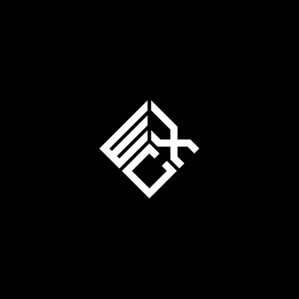Wxc Design Logotipo Carta Fundo Preto Wxc Iniciais Criativas Conceito — Vetor de Stock