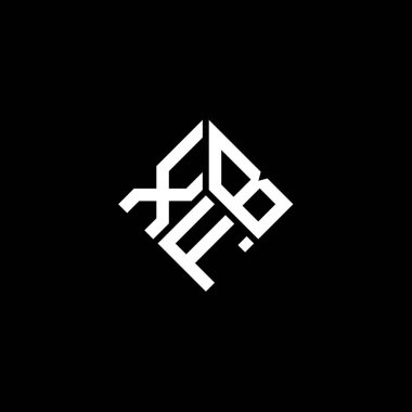 Siyah arka planda XBF harf logosu tasarımı. XBF yaratıcı harf logosu konsepti. XBF harf tasarımı.