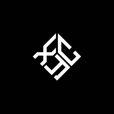 Siyah arkaplanda XCY harf logosu tasarımı. XCY yaratıcı harflerin baş harfleri logo kavramı. XCY harf tasarımı.
