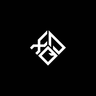 Siyah arka planda XDQ harfi logo tasarımı. XDQ yaratıcı harf logosu konsepti. XDQ harf tasarımı.