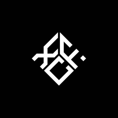 Siyah arka planda XFC harf logosu tasarımı. XFC yaratıcı harf logosu konsepti. XFC harf tasarımı.