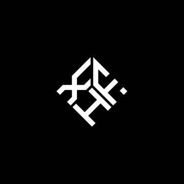 Siyah arkaplanda XFH harf logosu tasarımı. XFH yaratıcı harflerin baş harfleri logo kavramı. XFH harf tasarımı.