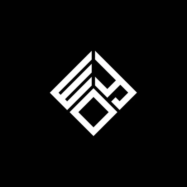 Desain Logo Surat Wyo Pada Latar Belakang Hitam Wyo Kreatif - Stok Vektor