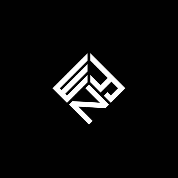 Wyn Letra Logotipo Design Fundo Preto Wyn Iniciais Criativas Conceito — Vetor de Stock