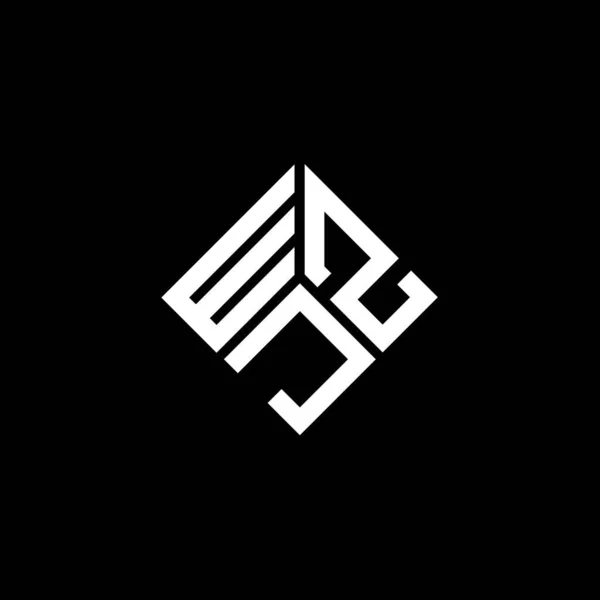 Siyah Arka Planda Wzj Harf Logosu Tasarımı Wzj Yaratıcı Harflerin — Stok Vektör