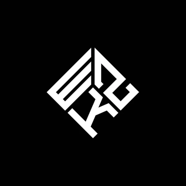 Wzk Schriftzug Logo Design Auf Schwarzem Hintergrund Wzk Kreative Initialen — Stockvektor