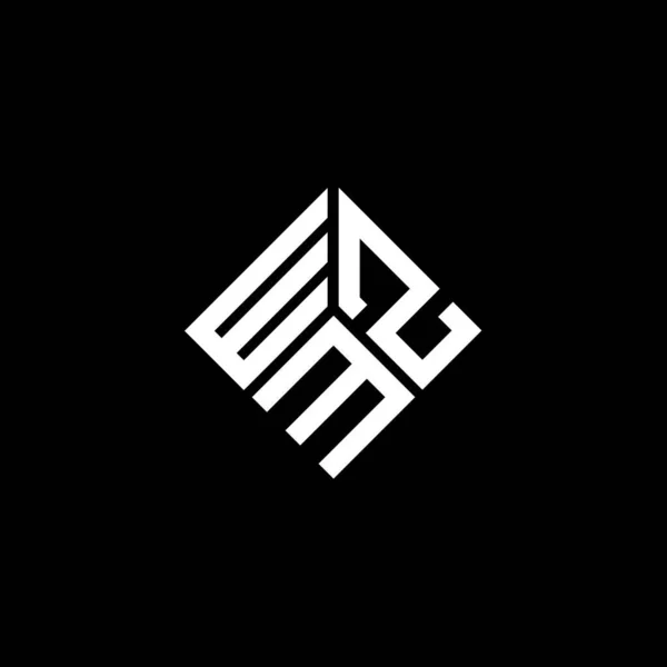 Diseño Del Logotipo Letra Wzm Sobre Fondo Negro Wzm Iniciales — Vector de stock