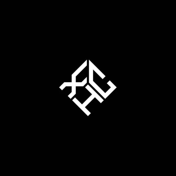 Diseño Del Logotipo Letra Xch Sobre Fondo Negro Xch Iniciales — Vector de stock