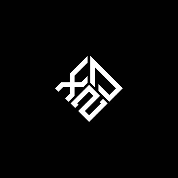 Diseño Del Logotipo Letra Xdz Sobre Fondo Negro Xdz Iniciales — Vector de stock