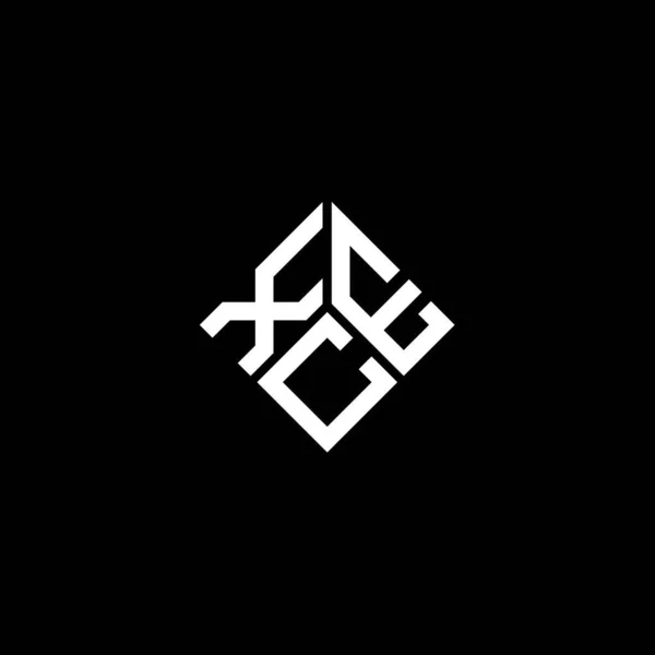 Siyah Arka Planda Xec Harf Logosu Tasarımı Xec Yaratıcı Harflerin — Stok Vektör